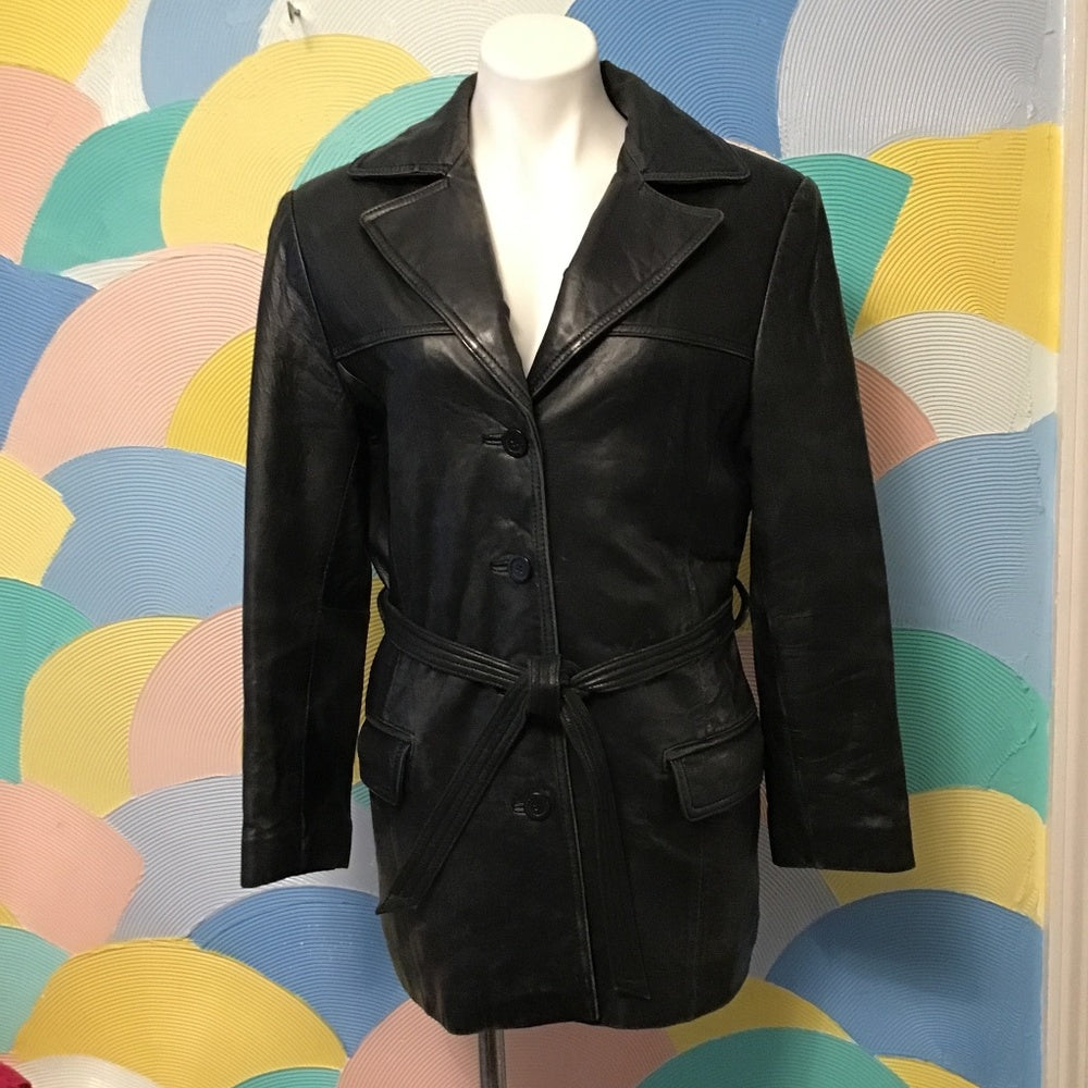 Adler collection Genuine lamb skin leather black jacket size M