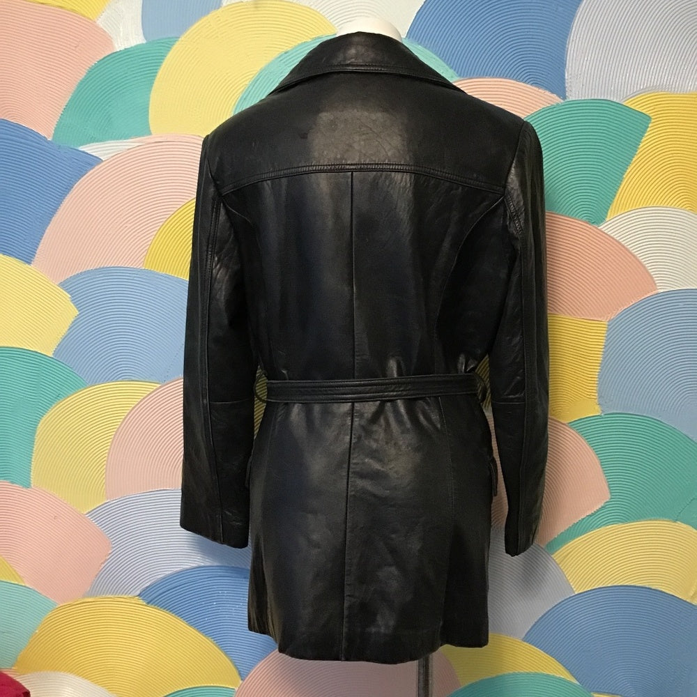 Adler collection Genuine lamb skin leather black jacket size M