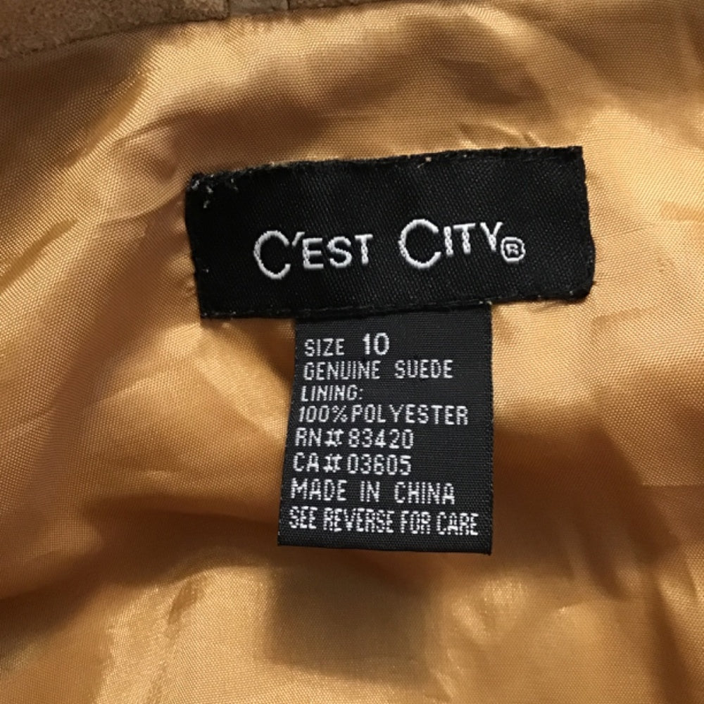 Genuine Suede C’est City tan blazer size 10