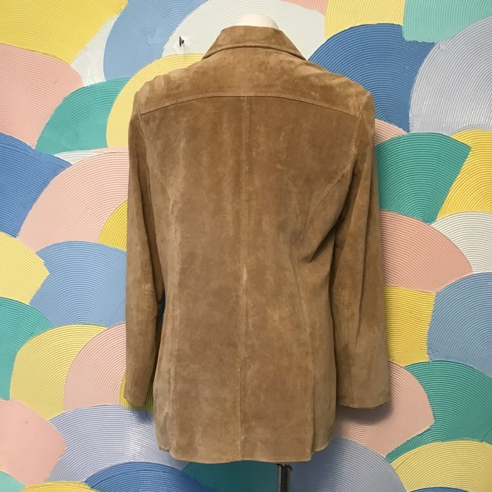 Genuine Suede C’est City tan blazer size 10