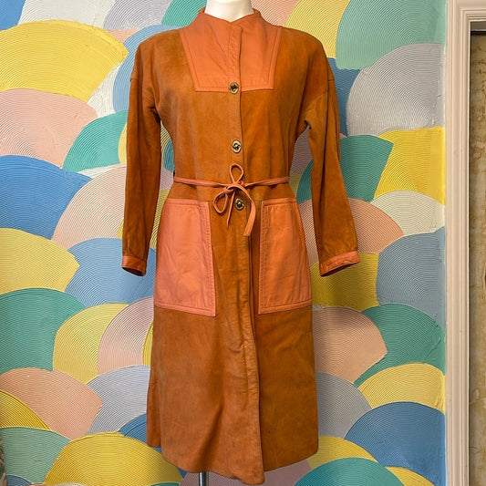 Vintage 70s leather Bonnie Cashin for Sills trench coat