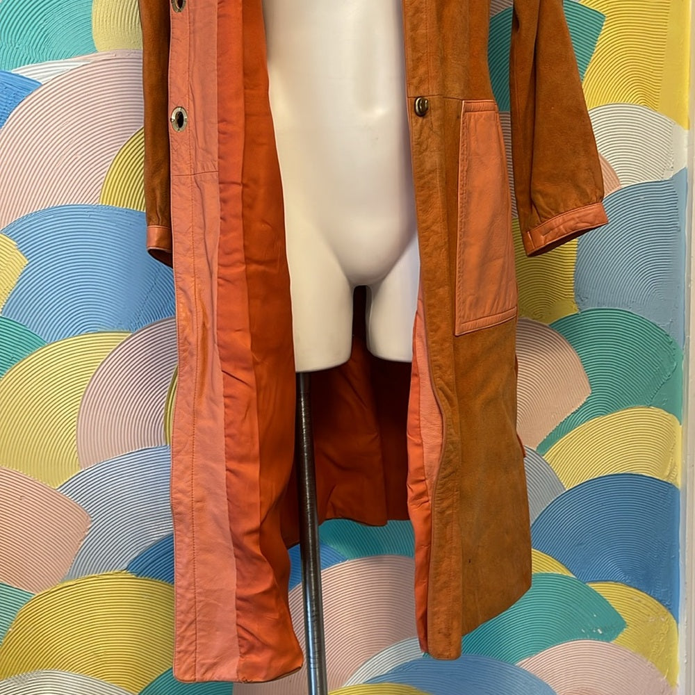 Vintage 70s leather Bonnie Cashin for Sills trench coat