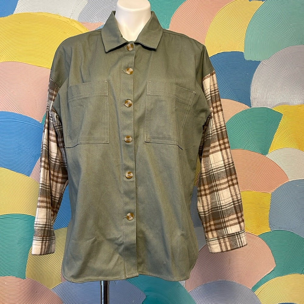 Earthbound canvas flannel sage 100 cotton buttons thread & supply L