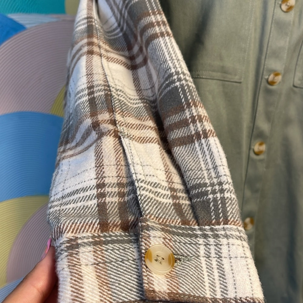 Earthbound canvas flannel sage 100 cotton buttons thread & supply L