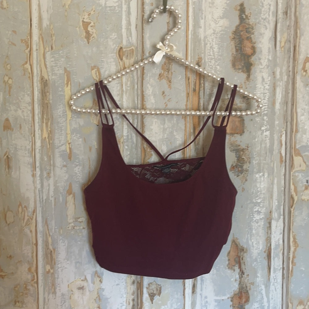 Bundle 2 tank tops pink and maroon crop tops