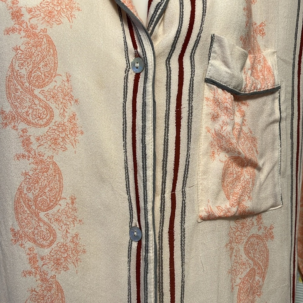 Intimately free people silk paisley pearl buttons small