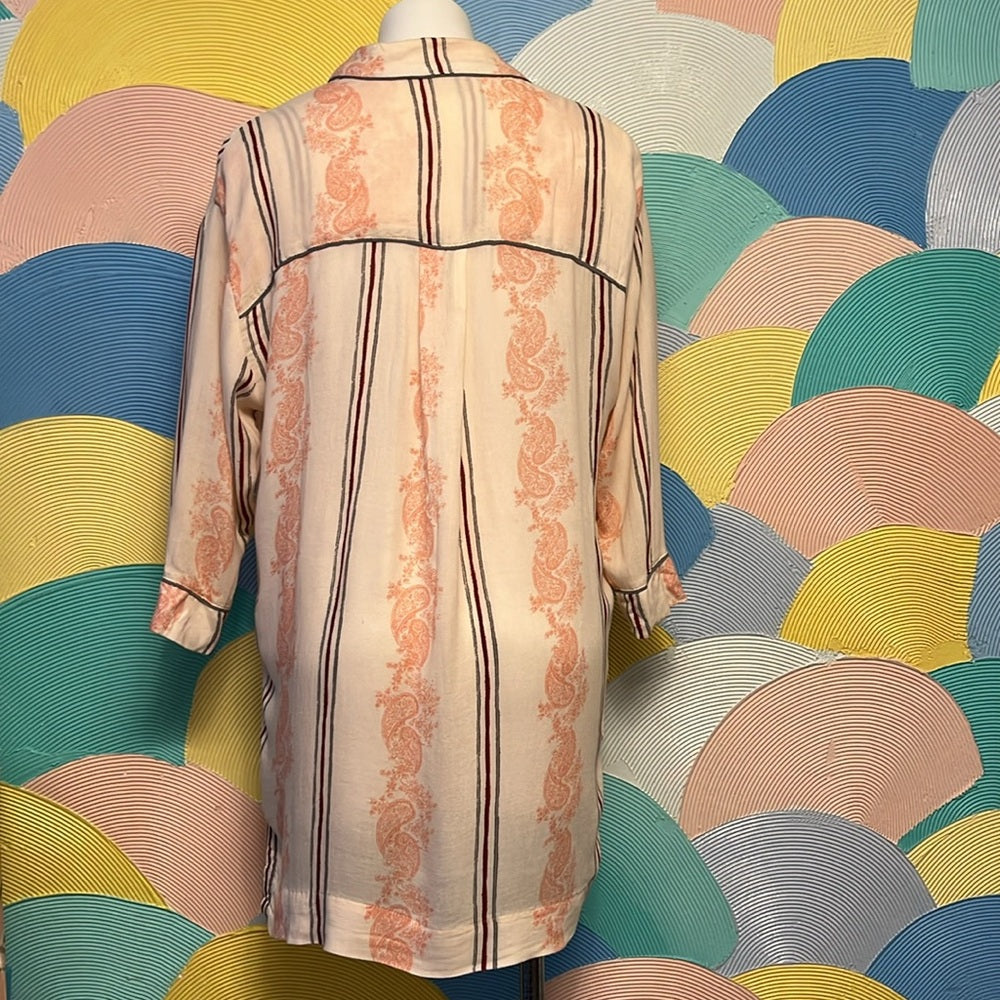 Intimately free people silk paisley pearl buttons small