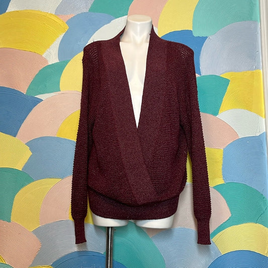 Urban outfitters BDG maroon knit sweater sz M v-neck long sleeves cotton