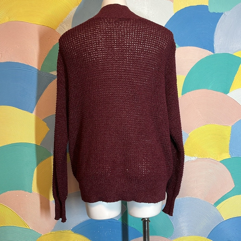 Urban outfitters BDG maroon knit sweater sz M v-neck long sleeves cotton