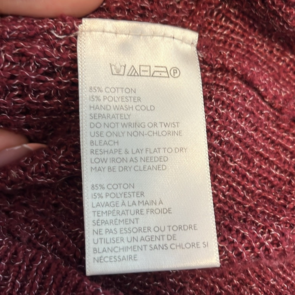 Urban outfitters BDG maroon knit sweater sz M v-neck long sleeves cotton