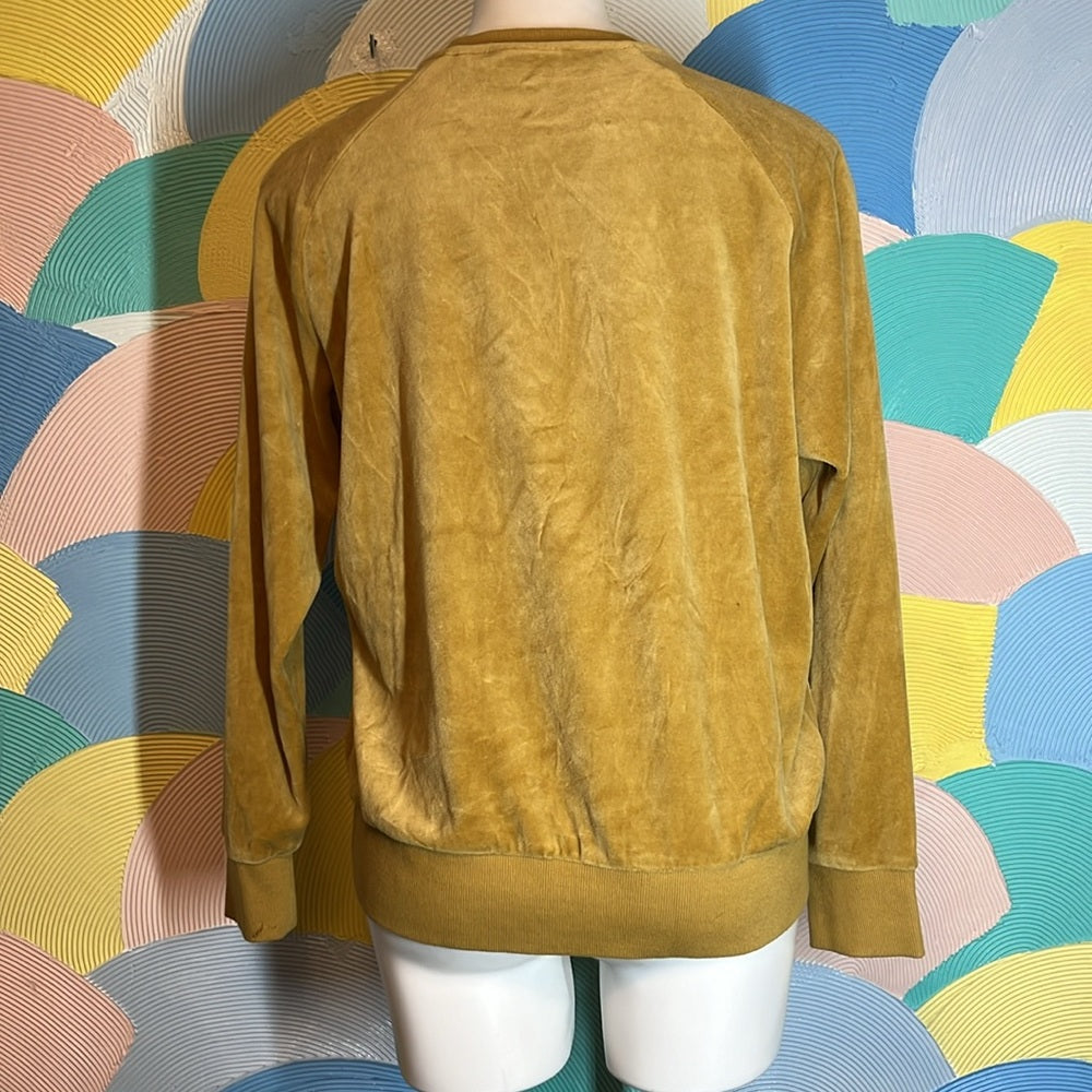 Fila mustard yellow velvet sweatshirt long sleeve pullover
