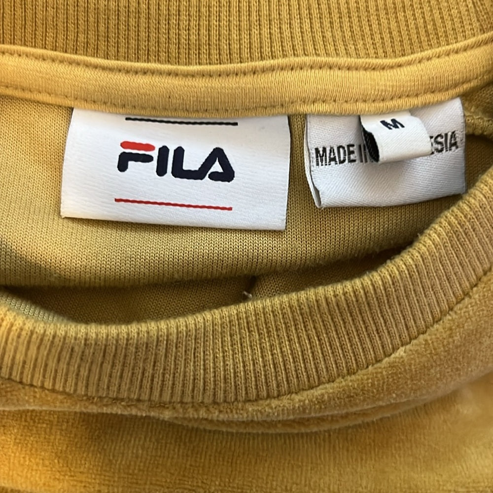 Fila mustard yellow velvet sweatshirt long sleeve pullover