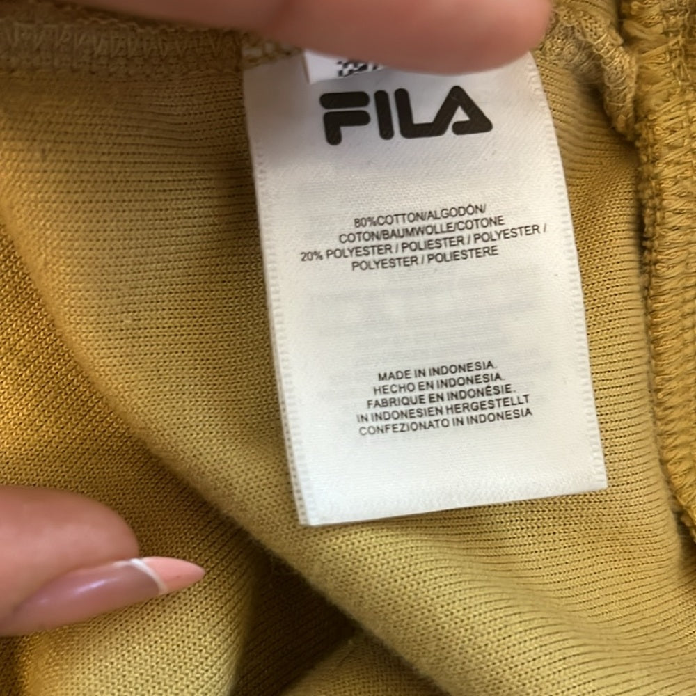 Fila mustard yellow velvet sweatshirt long sleeve pullover