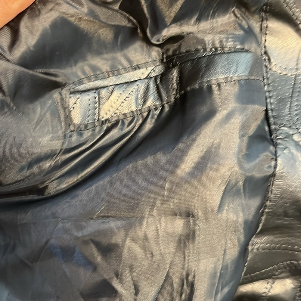 Diamond plate genuine leather patch girls love to have fun vintage XL motorcycle