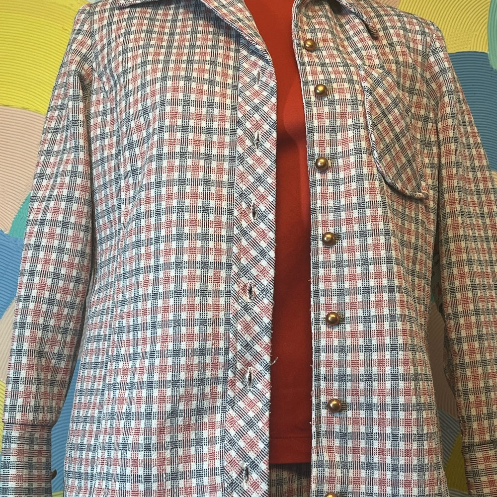 Vintage handmade 70s one of Kind pants skirt blazer and red turtle neck
