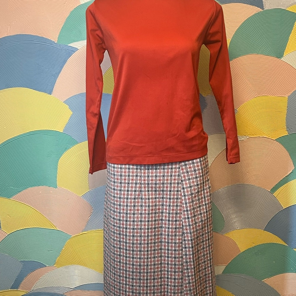 Vintage handmade 70s one of Kind pants skirt blazer and red turtle neck