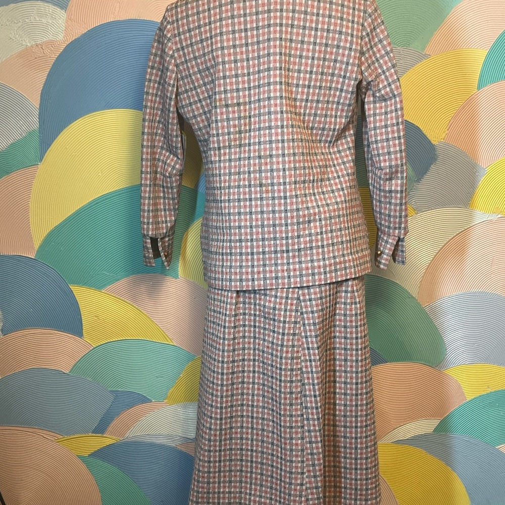 Vintage handmade 70s one of Kind pants skirt blazer and red turtle neck